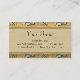 Paisley och fläkten blommar med monogramen visitkort