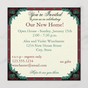 Paisley öppet hus/inflyttnings- party inbjudningar