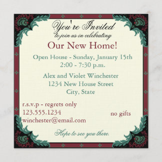 Paisley öppet hus/inflyttnings- party inbjudningar