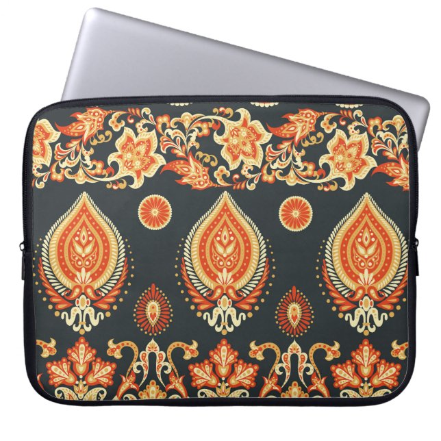 Paisley Oriental Ethnic Fabric Laptop Fodral (Framsidan)