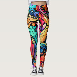 Paisley ornamental mönster leggings