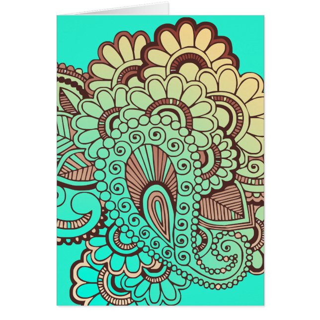 Paisley Ornaments I + din backgr. & idéer Hälsningskort (Framsidan)