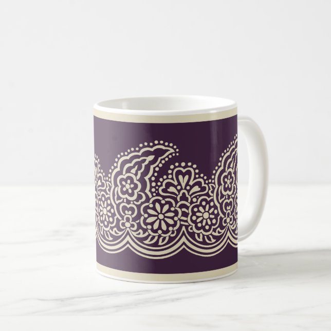 Paisley på Lila Coffee Mugg (Framsida höger)