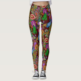 Paisley på rödbrunt leggings