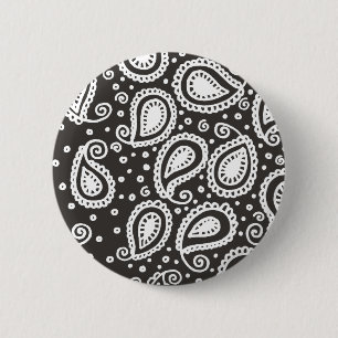 Paisley på svart knäppas knapp