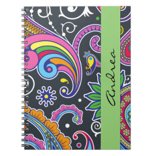 Paisley, Paisley Mönster, ditt namn Anteckningsbok