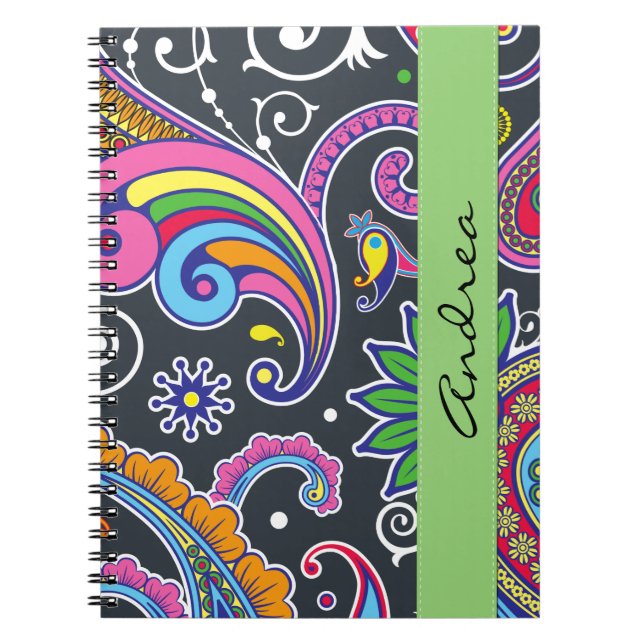 Paisley, Paisley Mönster, ditt namn Anteckningsbok (Framsidan)