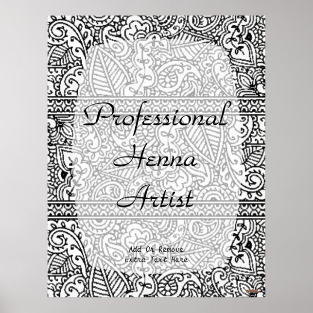 Paisley Passion - Black (Henna) Poster (Framsidan)