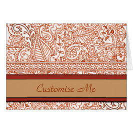 Paisley Passion - Orange (Henna) Hälsningskort