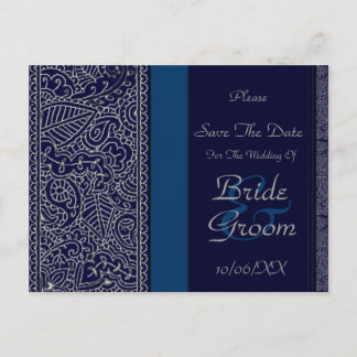 Paisley Passion - Silver Effect (Henna) (Bröllop) Meddelande Vykort