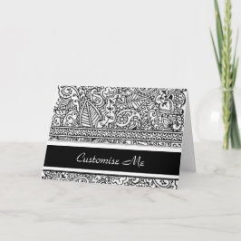 Paisley passion - svart (Henna) Kort