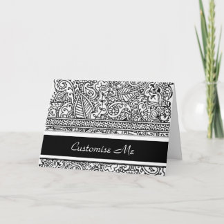 Paisley passion - svart (Henna) Kort
