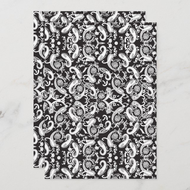 Paisley Pattern Art – Ornamental Floral Outline Spara Datumet (Fram/baksida)