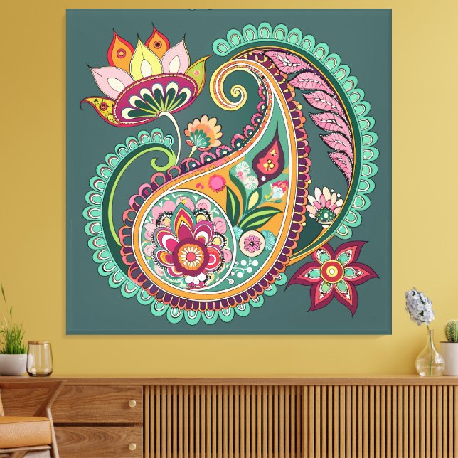 Paisley Patterning Canvastryck (Insitu (Vardagsrum))