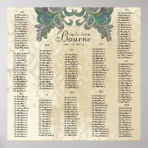 Paisley Peacock- Använda 35 x 35 storlek (200 gäst Poster