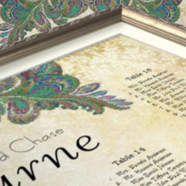 Paisley Peacock Färg Reception Sittschema Poster