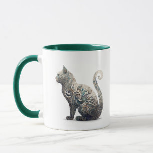 Paisley Profile Cat Mugg