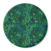 Paisley Profusion Vibrant Blommig Blå Grön
