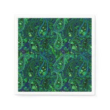 Paisley Profusion Vibrant Blommig Blå Grön