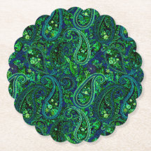 Paisley Profusion Vibrant Blommig Blå Grön