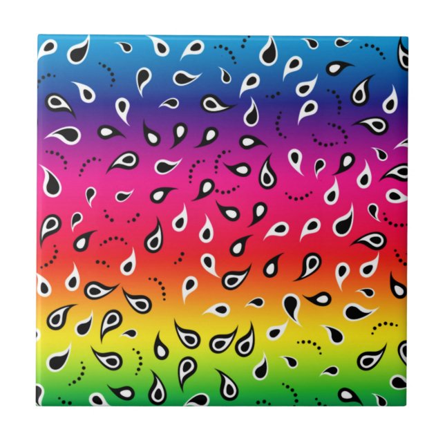 Paisley Rainbow Kakelplatta (Framsidan)