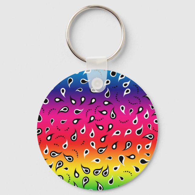 Paisley Rainbow Nyckelring (Framsida)