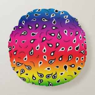 Paisley Rainbow Rund Kudde