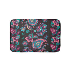 Paisley Rand: Black Decorative Seamless Badrumsmatta