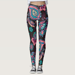 Paisley Rand: Black Decorative Seamless Leggings