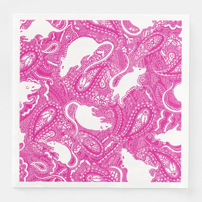 Paisley Råttor Napkins Pappersservett (Framsida)