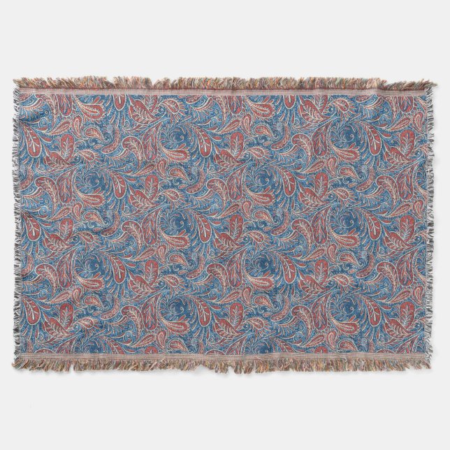 Paisley Red, White and Blue Faux Denim Mysfilt (Framsidan)
