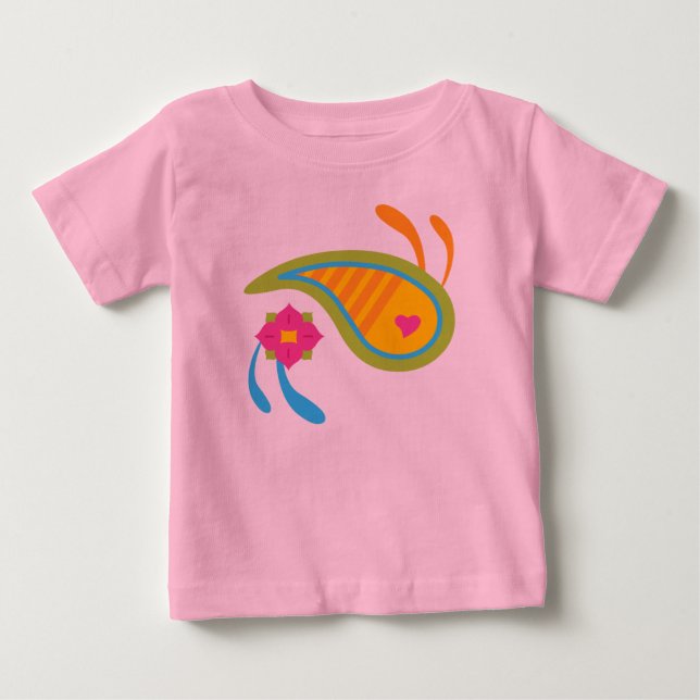 Paisley Roligt T Shirt (Framsida)