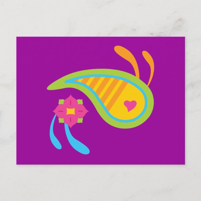 Paisley Roligt Vykort (Framsida)