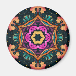 Paisley Rosa Blommig Blomma 6a4 Magnet