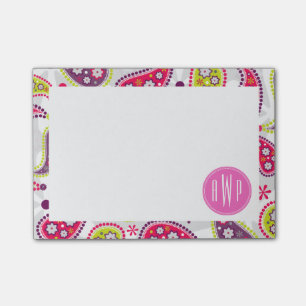 Paisley & rosa Monogram Post-it Block