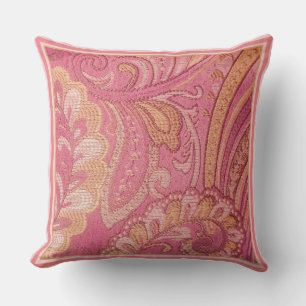 Paisley Rosa och Orange Pillow Kudde