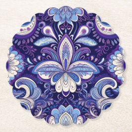 Paisley Royal Blue Coaster Underlägg Papper