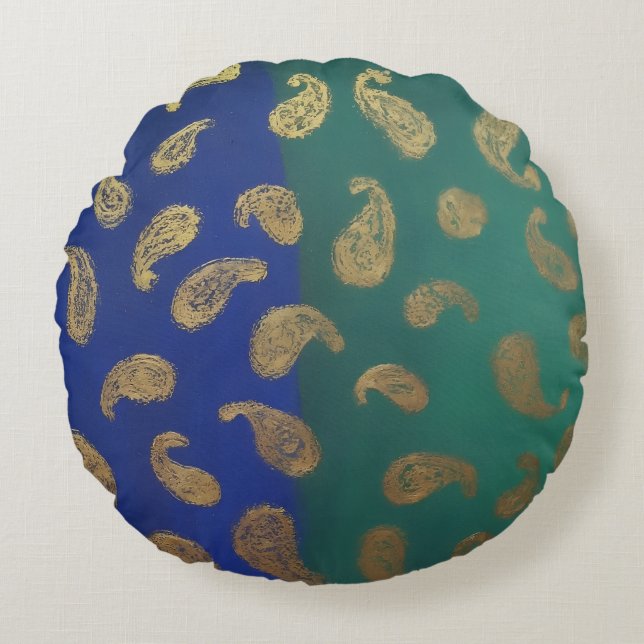 Paisley Rund Kudde (Framsidan)