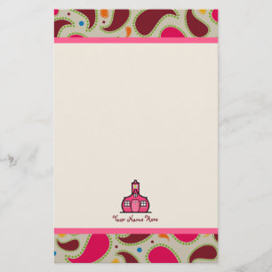 Paisley & Schoolhousepersonliglärare Brevpapper