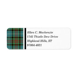 Paisley Scotland District Tartan Returadress Etikett