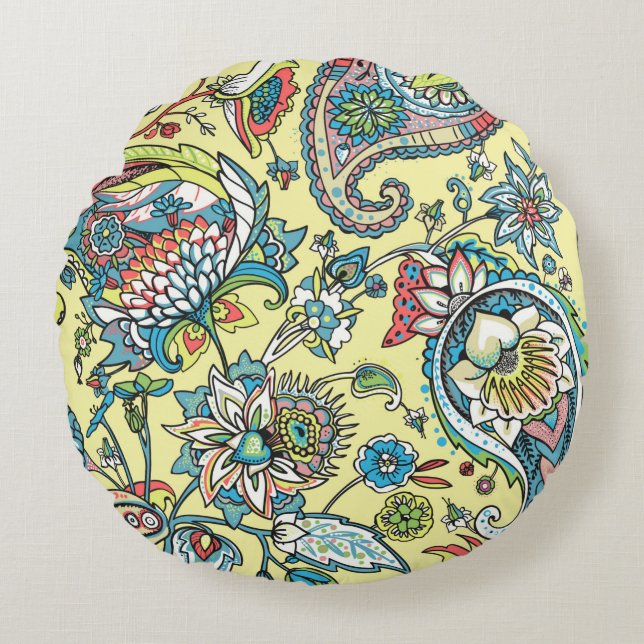 Paisley seamless pattern based on the traditional  rund kudde (Framsidan)