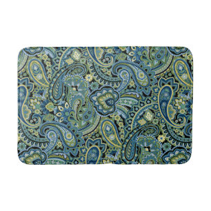 Paisley skoggrön badrumsmatta