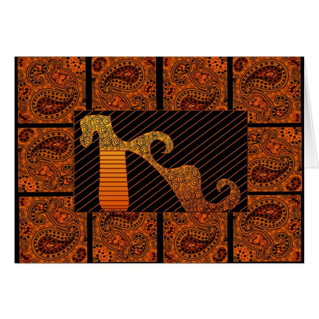 Paisley skor vanvett VI av Debbie Jensen Hälsningskort (Framsidan Horizontal)