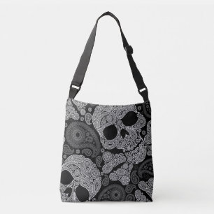 Paisley Skull Black Axelväska