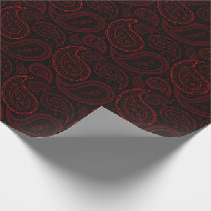 Paisley som är röd på svart slående in papper presentpapper