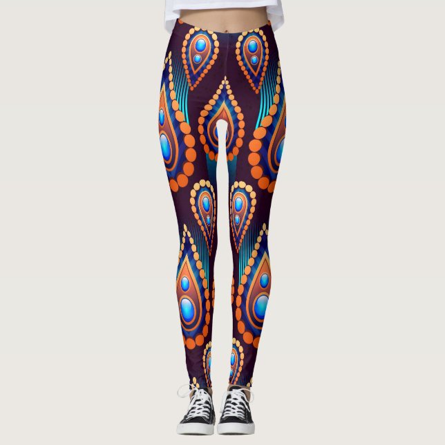 Paisley som Colorful Jewel Mönster Leggings (Framsida)
