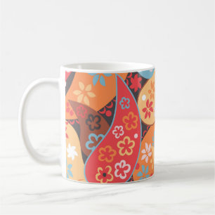 Paisley Sömlös mönster, färglös vintage dr. Kaffemugg