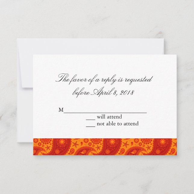 Paisley Starfish - Varm sommarsvarskort OSA Kort (Framsida)