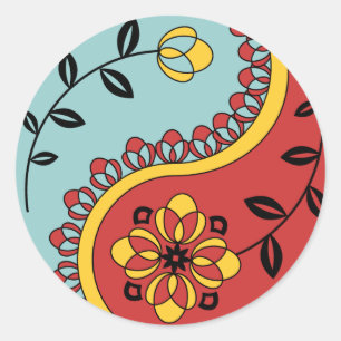 Paisley Sticker Runt Klistermärke