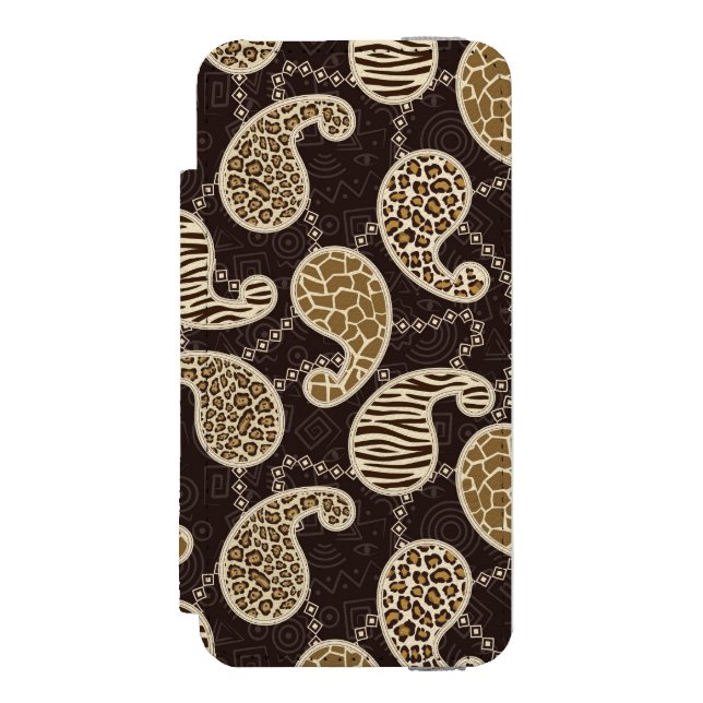 Paisley stilbakgrund incipio iPhone wallet skal (Folio Framsidan)